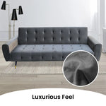 Sarantino Ava 3-seater Tufted Velvet Sofa Bed By Sarantino - Dark Grey - Furniture > Sofas