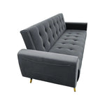 Sarantino Ava 3-seater Tufted Velvet Sofa Bed By Sarantino - Dark Grey - Furniture > Sofas