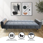 Sarantino Ava 3-seater Tufted Velvet Sofa Bed By Sarantino - Dark Grey - Furniture > Sofas