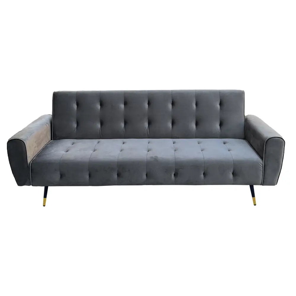 Sarantino Ava 3-seater Tufted Velvet Sofa Bed By Sarantino - Dark Grey - Furniture > Sofas