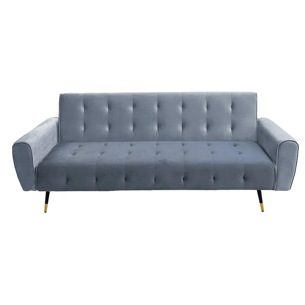 Sarantino Ava 3-seater Tufted Velvet Sofa Bed By Sarantino - Light Grey - Furniture > Sofas