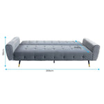 Sarantino Ava 3-seater Tufted Velvet Sofa Bed By Sarantino - Light Grey - Furniture > Sofas