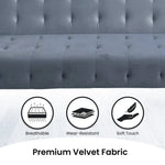 Sarantino Ava 3-seater Tufted Velvet Sofa Bed By Sarantino - Light Grey - Furniture > Sofas