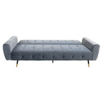 Sarantino Ava 3-seater Tufted Velvet Sofa Bed By Sarantino - Light Grey - Furniture > Sofas