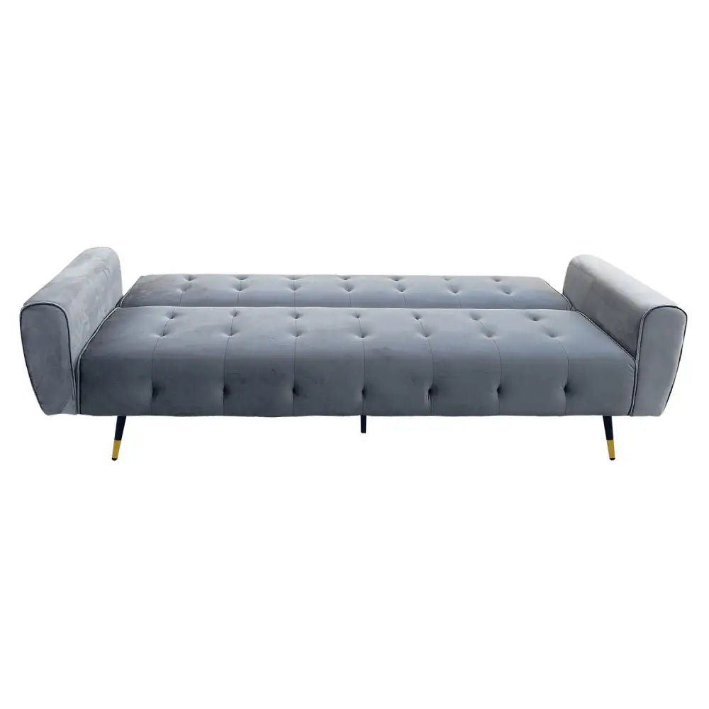 Sarantino Ava 3-seater Tufted Velvet Sofa Bed By Sarantino - Light Grey - Furniture > Sofas