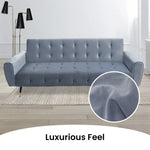 Sarantino Ava 3-seater Tufted Velvet Sofa Bed By Sarantino - Light Grey - Furniture > Sofas