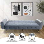 Sarantino Ava 3-seater Tufted Velvet Sofa Bed By Sarantino - Light Grey - Furniture > Sofas