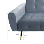 Sarantino Ava 3-seater Tufted Velvet Sofa Bed By Sarantino - Light Grey - Furniture > Sofas