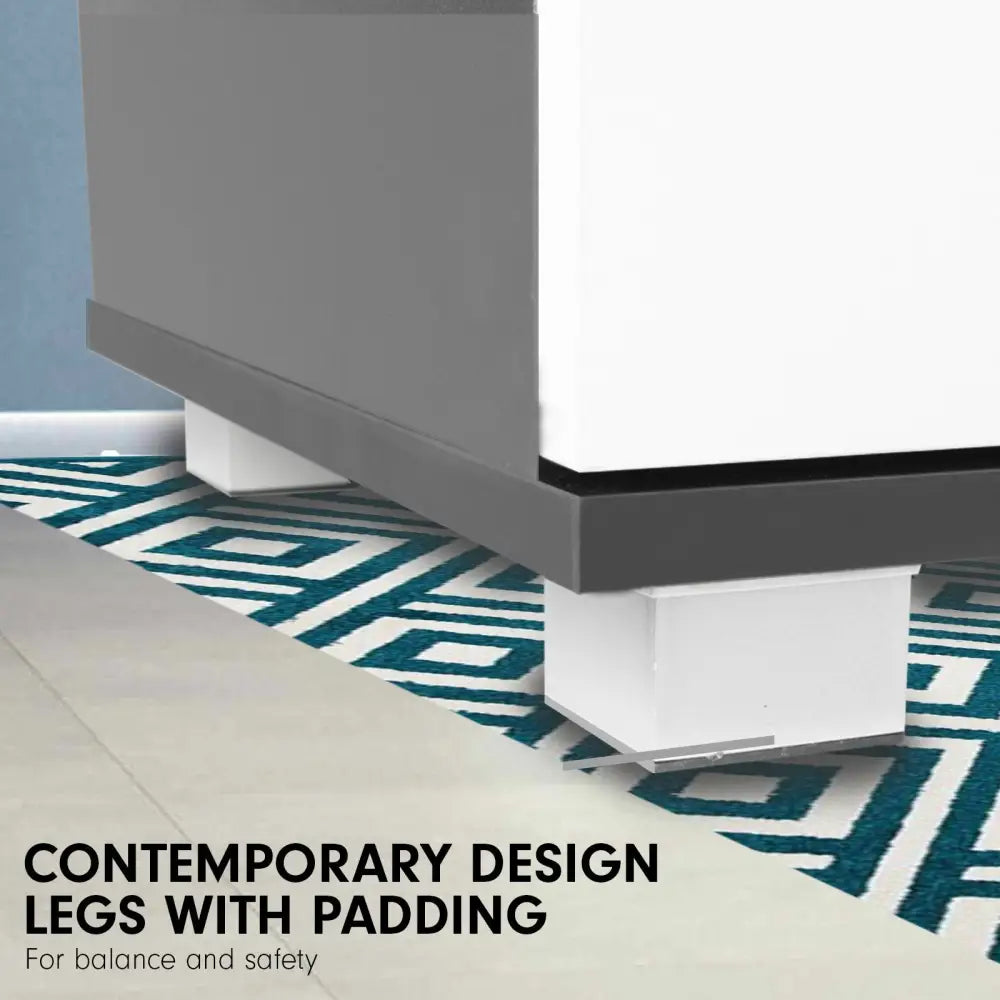 Sarantino Bedside Table Cabinet Storage Chest 2 Drawers Lamp Side Nightstand White Black - Furniture > Living Room