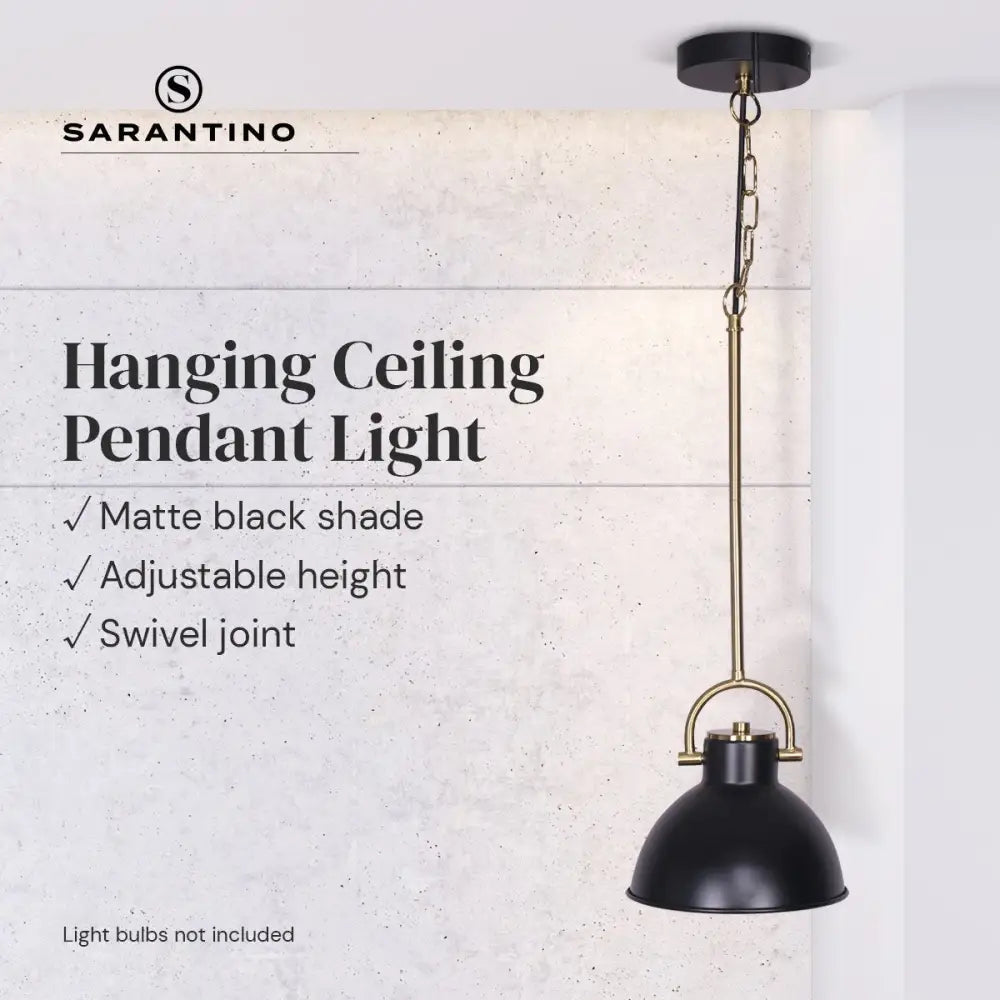 Sarantino Black and Gold Pendant Light - Home & Garden > Lighting