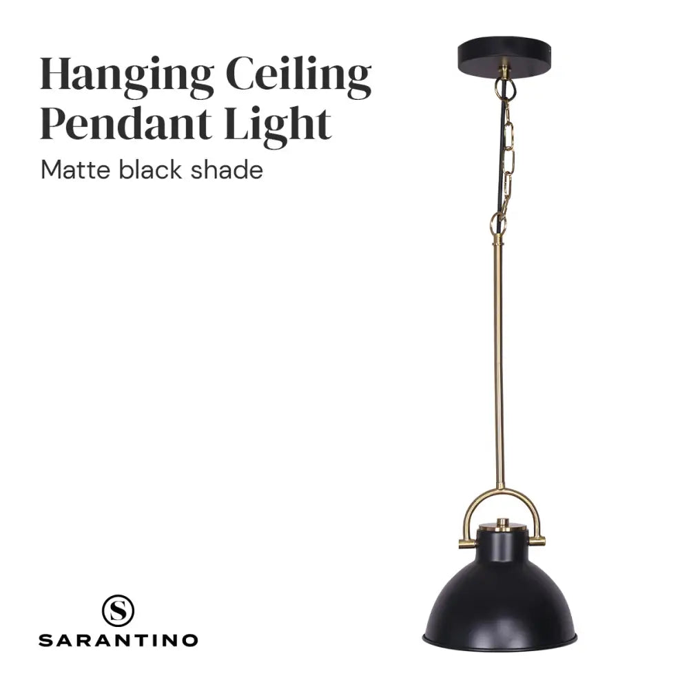 Sarantino Black and Gold Pendant Light - Home & Garden > Lighting