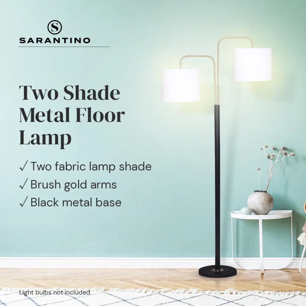 Sarantino Black/Brass Finish Reading Light Electric Table Lamp - Home & Garden > Lighting