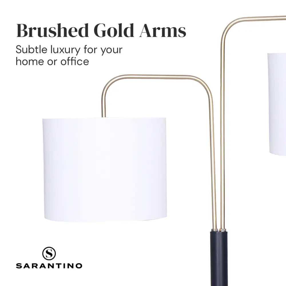 Sarantino Black/Brass Finish Reading Light Electric Table Lamp - Home & Garden > Lighting