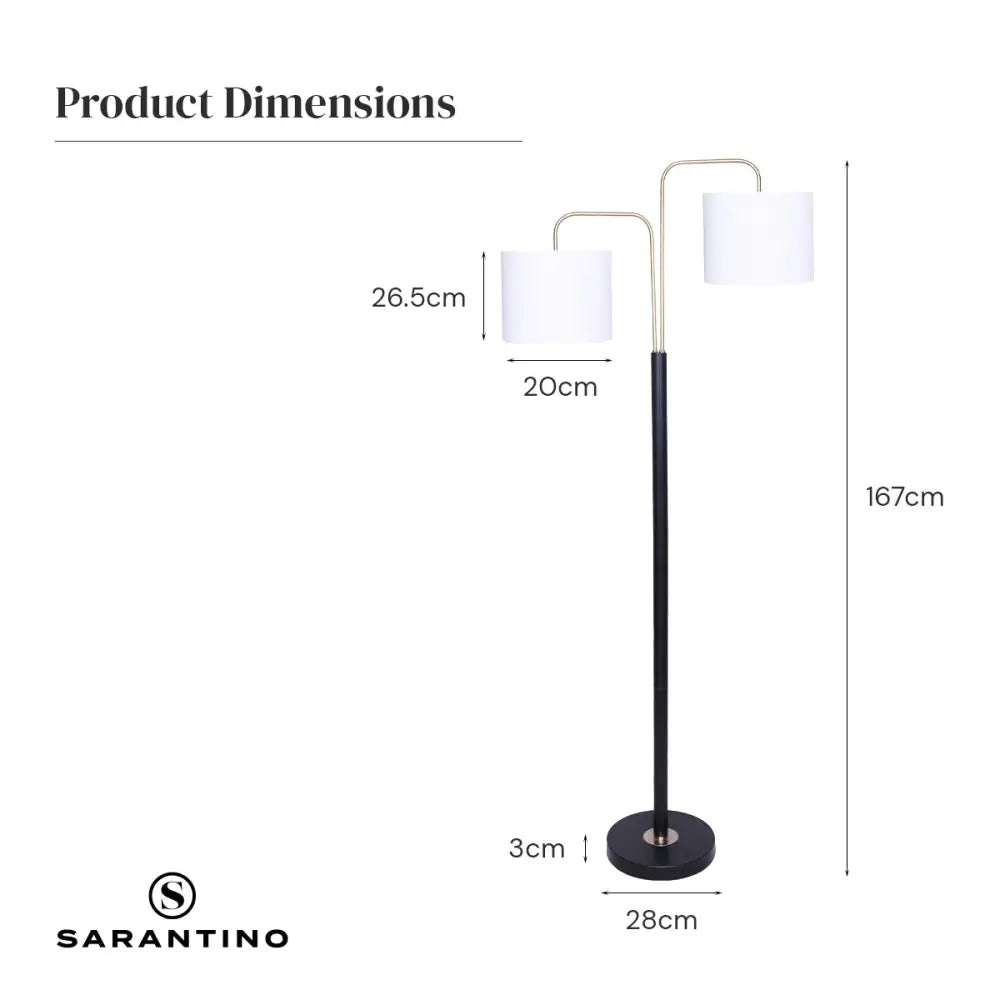 Sarantino Black/Brass Finish Reading Light Electric Table Lamp - Home & Garden > Lighting