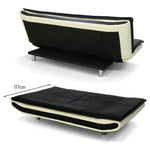Sarantino Bronx Sofa Bed Faux Leather Lounge Couch Futon Furniture Adjustable Suite Black - Furniture > Sofas