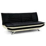 Sarantino Bronx Sofa Bed Faux Leather Lounge Couch Futon Furniture Adjustable Suite Black - Furniture > Sofas