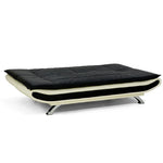 Sarantino Bronx Sofa Bed Faux Leather Lounge Couch Futon Furniture Adjustable Suite Black - Furniture > Sofas