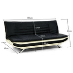 Sarantino Bronx Sofa Bed Faux Leather Lounge Couch Futon Furniture Adjustable Suite Black - Furniture > Sofas