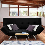 Sarantino Brooklyn Sofa Bed Faux Leather Lounge Couch Futon Furniture Adjustable Suite Bk - Furniture > Sofas > Sofas &