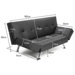 Sarantino Brooklyn Sofa Bed Lounge Faux Leather Couch Futon Furniture Adjustable Suite Gr - Furniture > Sofas