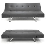 Sarantino Brooklyn Sofa Bed Lounge Faux Leather Couch Futon Furniture Adjustable Suite Gr - Furniture > Sofas