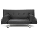 Sarantino Brooklyn Sofa Bed Lounge Faux Leather Couch Futon Furniture Adjustable Suite Gr - Furniture > Sofas