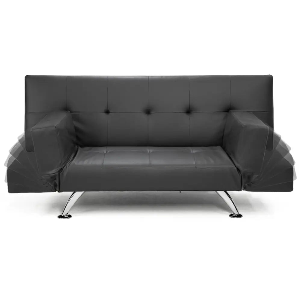 Sarantino Brooklyn Sofa Bed Lounge Faux Leather Couch Futon Furniture Adjustable Suite Gr - Furniture > Sofas