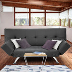 Sarantino Brooklyn Sofa Bed Lounge Faux Leather Couch Futon Furniture Adjustable Suite Gr - Furniture > Sofas