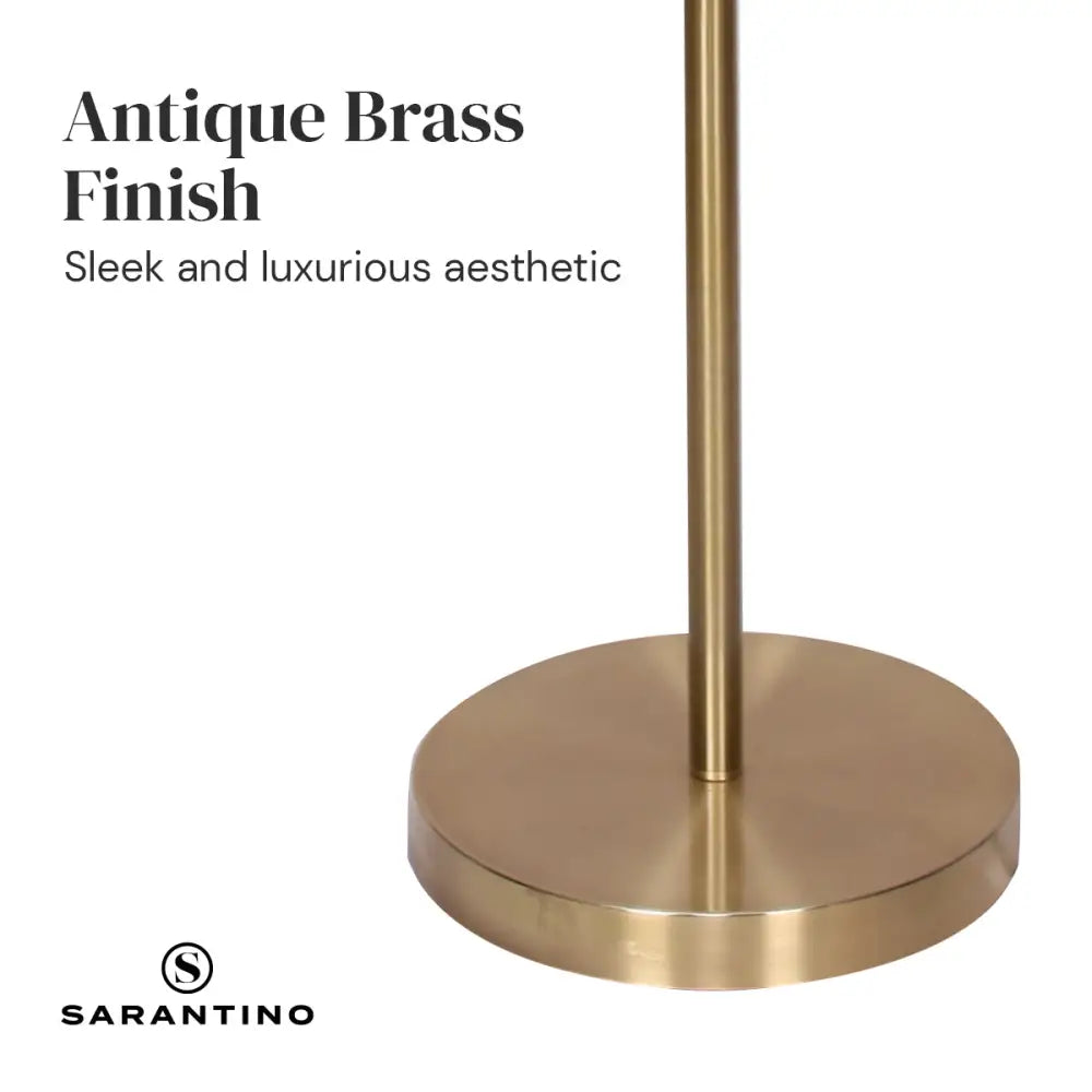 Sarantino Brushed Gold Height-Adjustable Metal Floor Lamp - Home & Garden > Lighting