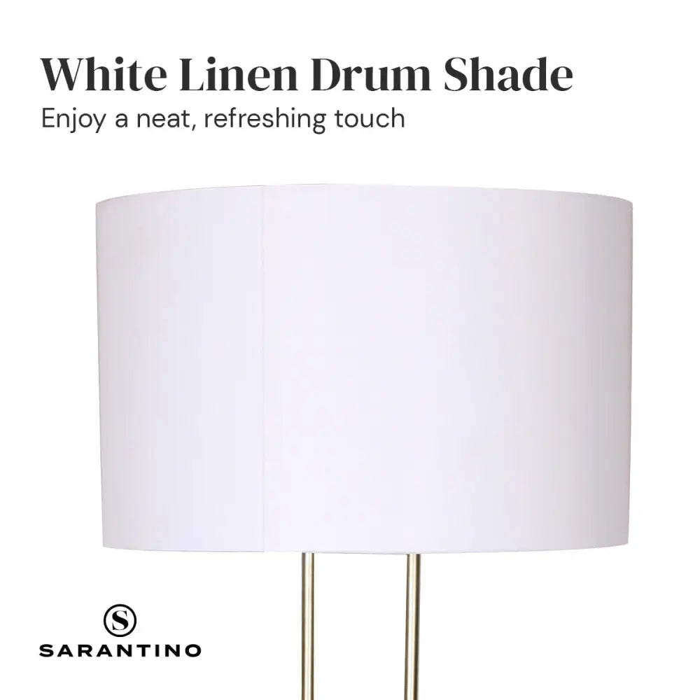 Sarantino Brushed Gold Height-Adjustable Metal Floor Lamp - Home & Garden > Lighting