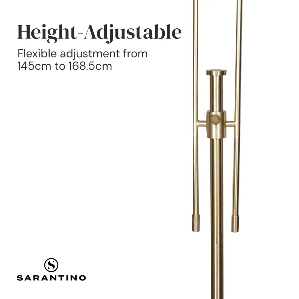 Sarantino Brushed Gold Height-Adjustable Metal Floor Lamp - Home & Garden > Lighting