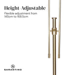 Sarantino Brushed Gold Height-Adjustable Metal Floor Lamp - Home & Garden > Lighting