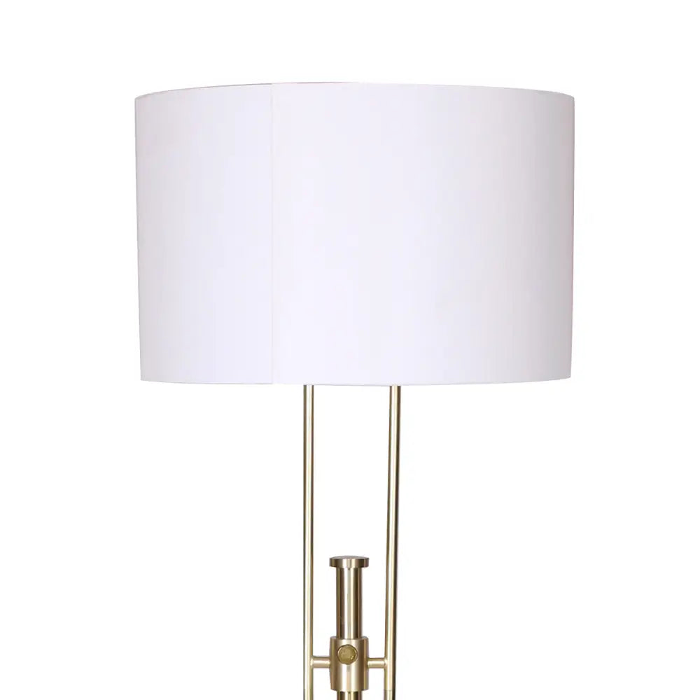 Sarantino Brushed Gold Height-Adjustable Metal Floor Lamp - Home & Garden > Lighting