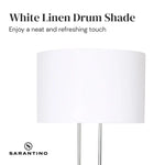 Sarantino Brushed Nickel Height-Adjustable Metal Floor Lamp - Home & Garden > Lighting