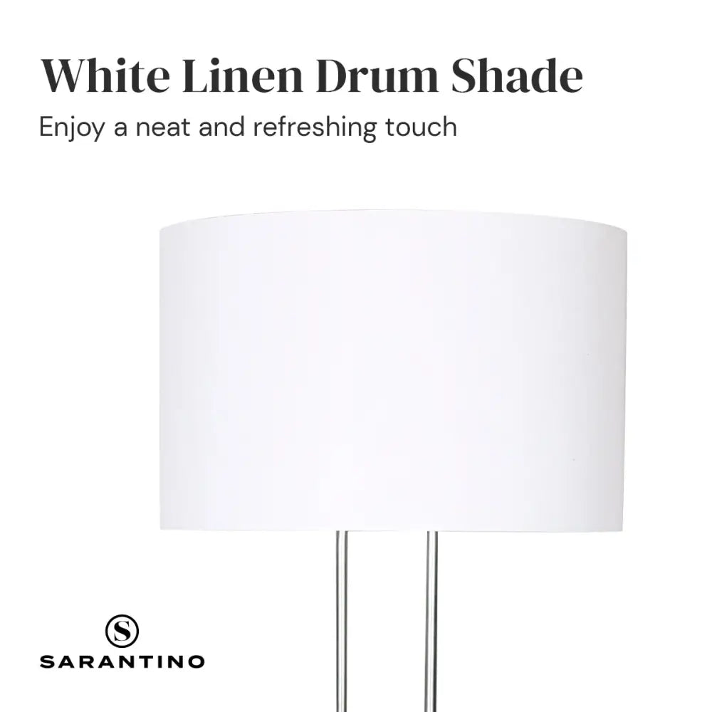 Sarantino Brushed Nickel Height-Adjustable Metal Floor Lamp - Home & Garden > Lighting