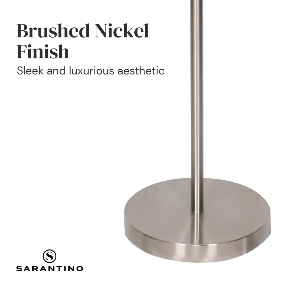 Sarantino Brushed Nickel Height-Adjustable Metal Floor Lamp - Home & Garden > Lighting