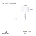 Sarantino Brushed Nickel Height-Adjustable Metal Floor Lamp - Home & Garden > Lighting