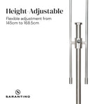 Sarantino Brushed Nickel Height-Adjustable Metal Floor Lamp - Home & Garden > Lighting