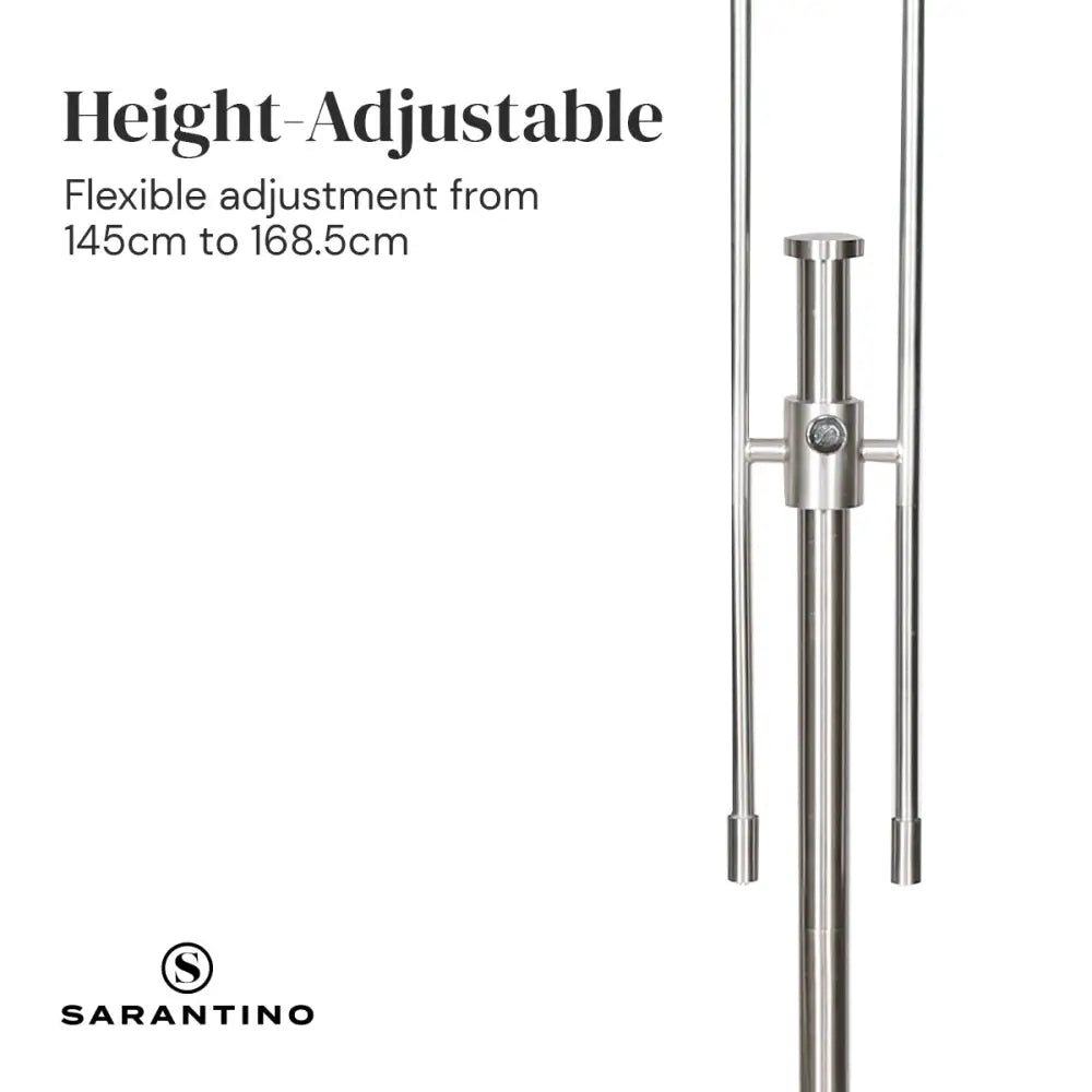 Sarantino Brushed Nickel Height-Adjustable Metal Floor Lamp - Home & Garden > Lighting