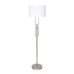 Sarantino Brushed Nickel Height-Adjustable Metal Floor Lamp - Home & Garden > Lighting