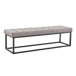 Sarantino Cameron Button-tufted Upholstered Bench With Metal Legs By Sarantino - Light Grey Linen - Furniture > Living