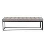 Sarantino Cameron Button-tufted Upholstered Bench With Metal Legs By Sarantino - Light Grey Linen - Furniture > Living
