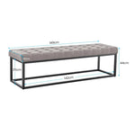 Sarantino Cameron Button-tufted Upholstered Bench With Metal Legs By Sarantino - Light Grey Linen - Furniture > Living