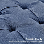 Sarantino Cate Button-tufted Upholstered Bench With Tapered Legs By Sarantino - Blue Linen - Furniture > Living Room