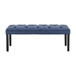 Sarantino Cate Button-tufted Upholstered Bench With Tapered Legs By Sarantino - Blue Linen - Furniture > Living Room
