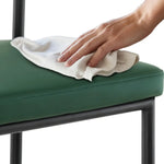 Sarantino Cedric Bar Stool W/ High-density Foam Upholstered In Pu Leather Sturdy Iron Frame Green - Furniture > Bar