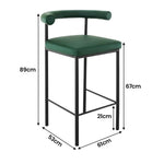 Sarantino Cedric Bar Stool W/ High-density Foam Upholstered In Pu Leather Sturdy Iron Frame Green - Furniture > Bar
