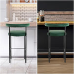 Sarantino Cedric Bar Stool W/ High-density Foam Upholstered In Pu Leather Sturdy Iron Frame Green - Furniture > Bar