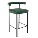 Sarantino Cedric Bar Stool W/ High-density Foam Upholstered In Pu Leather Sturdy Iron Frame Green - Furniture > Bar