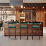 Sarantino Cedric Bar Stool W/ High-density Foam Upholstered In Pu Leather Sturdy Iron Frame Green - Furniture > Bar